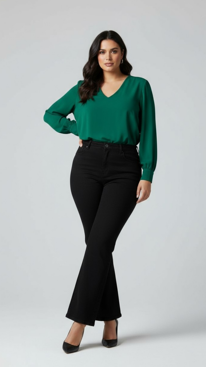 Sandra / Black Straight-Leg