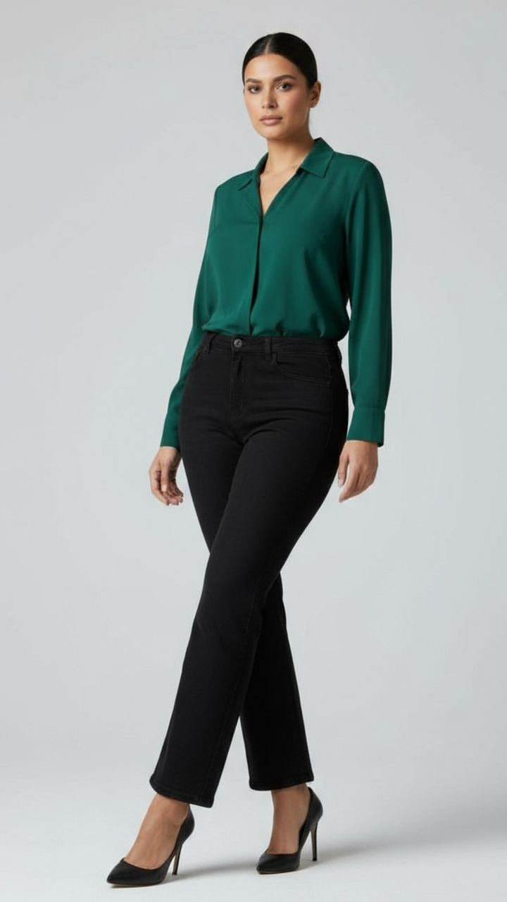 Sandra / Black Straight-Leg