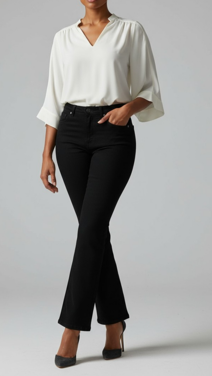 Sandra / Black Straight-Leg