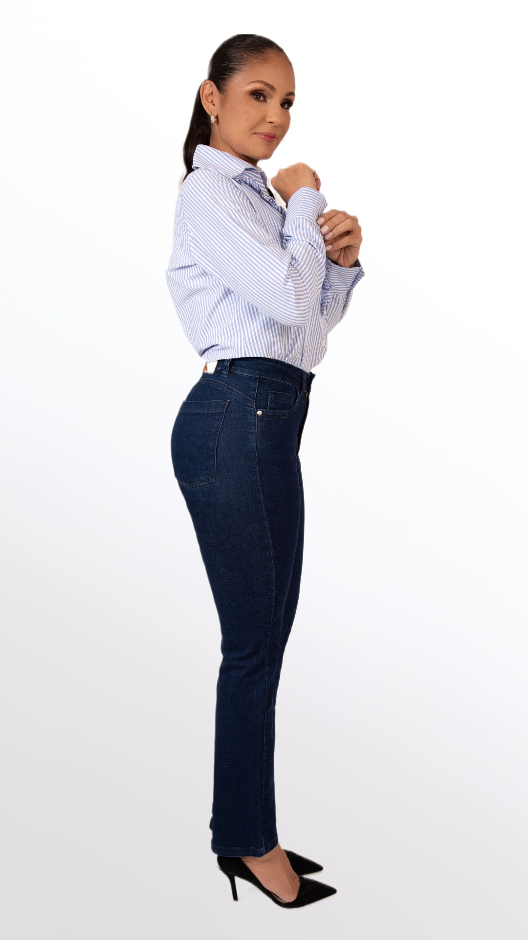 Isabel- Blue Straight Leg Jeans