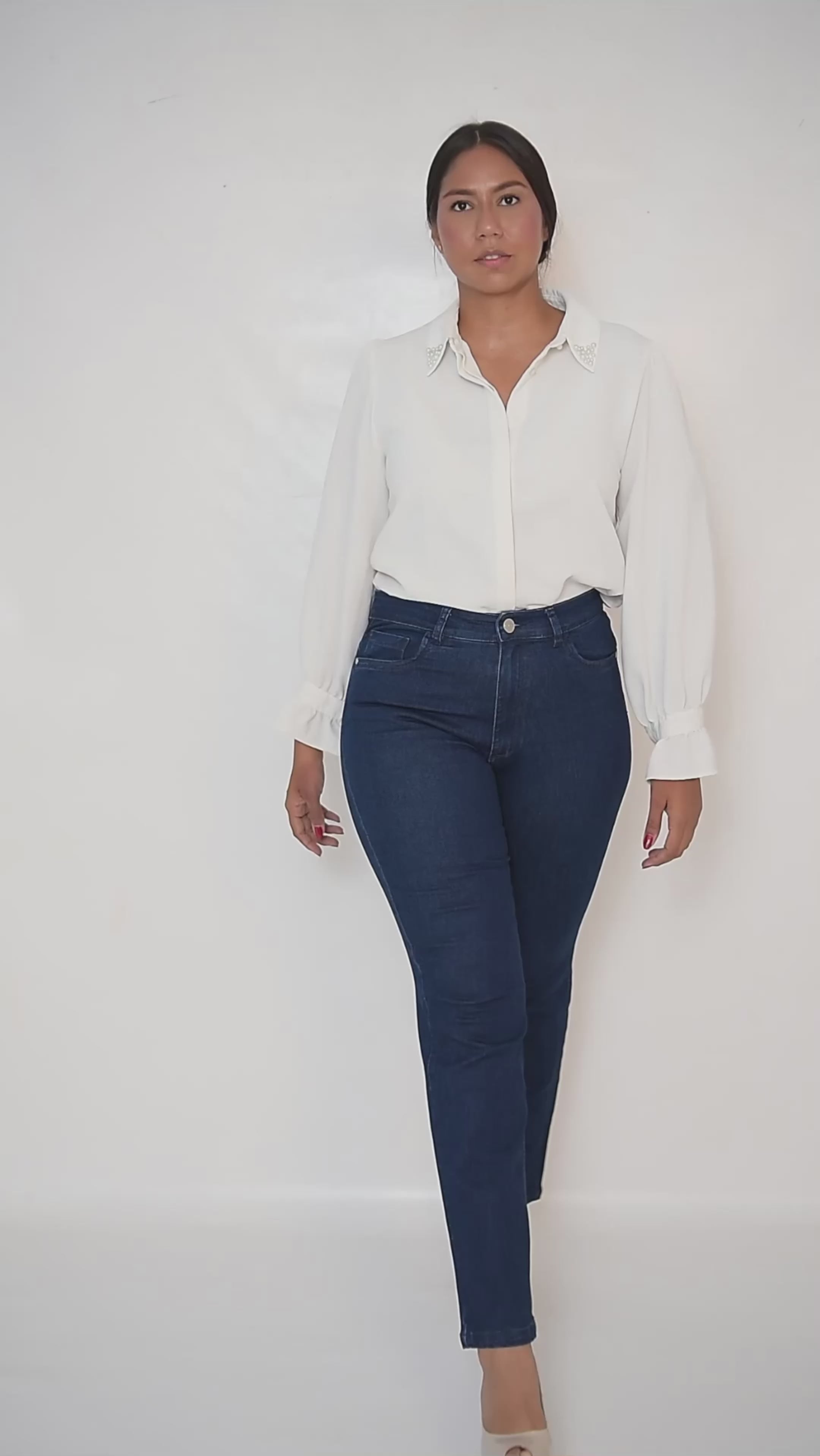 Isabel- Blue Straight Leg Jeans